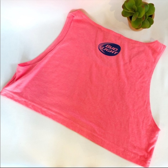 American Apparel Neon Crop Top Bud Light - Picture 3 of 5